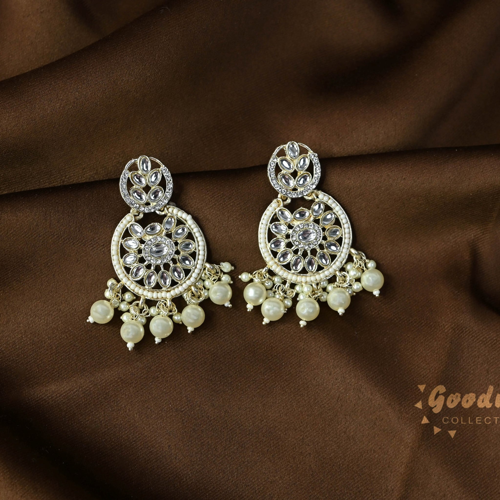 WHITE PEARL GOLDEN HANGING EARRINGS 11