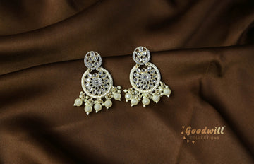 WHITE PEARL GOLDEN HANGING EARRINGS 11