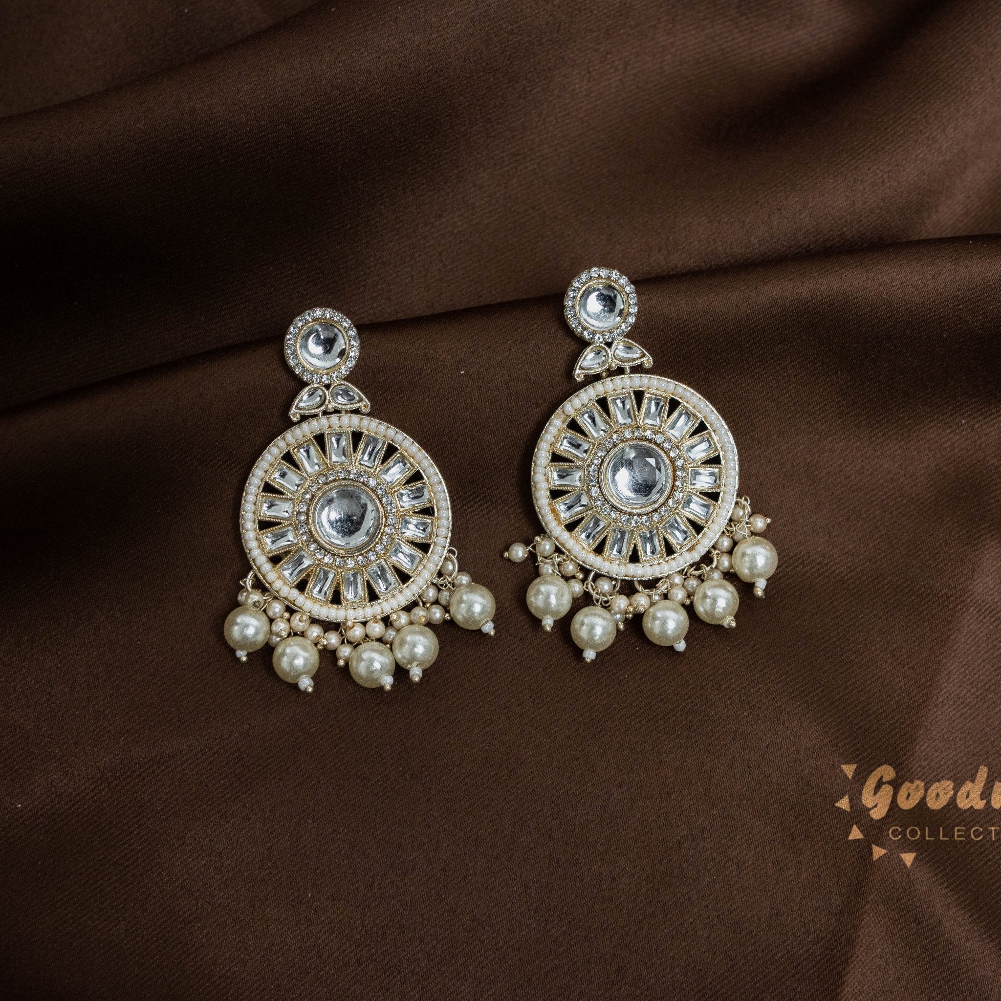 WHITE PEARL GOLDEN HANGING EARRINGS 12