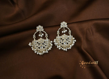 WHITE PEARL GOLDEN HANGING EARRINGS 3