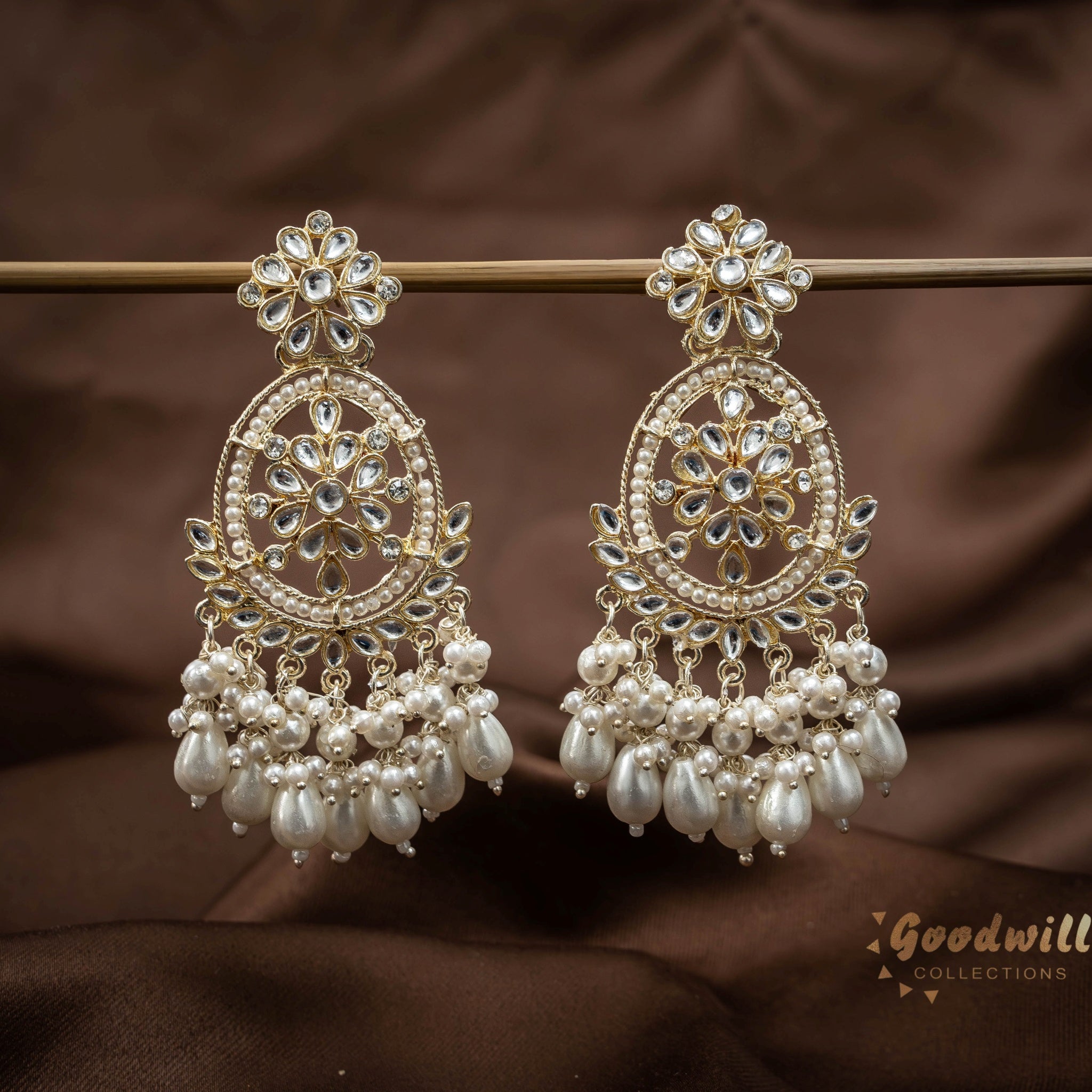 WHITE PEARL GOLDEN HANGING EARRINGS 30