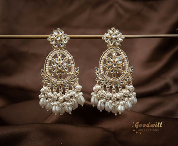 WHITE PEARL GOLDEN HANGING EARRINGS 30