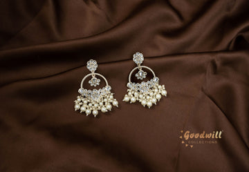 WHITE PEARL GOLDEN HANGING EARRINGS 26