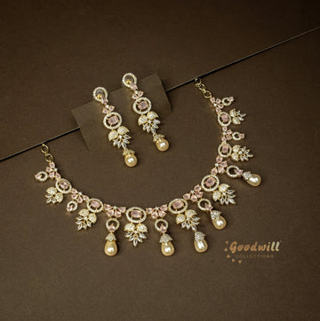 GOLD AD STONE NECKLACE SET 1