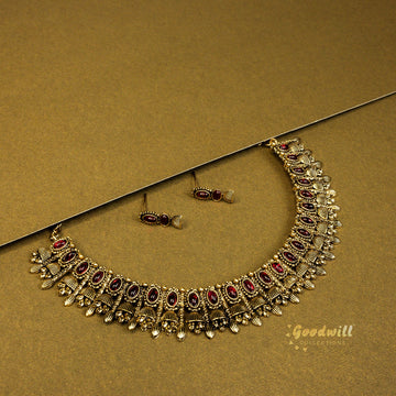 GOLD DROPLET ONAM NECKLACE SET