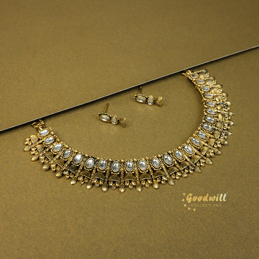 GOLD DROPLET ONAM NECKLACE SET