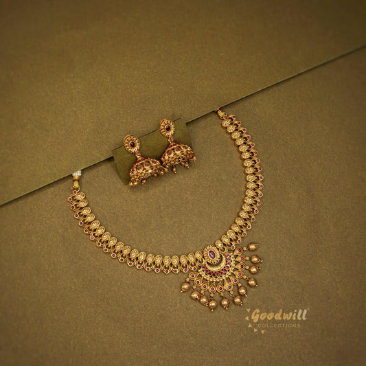 TRADITIONAL PENDANT STYLE FLOWER NECKLACE SET