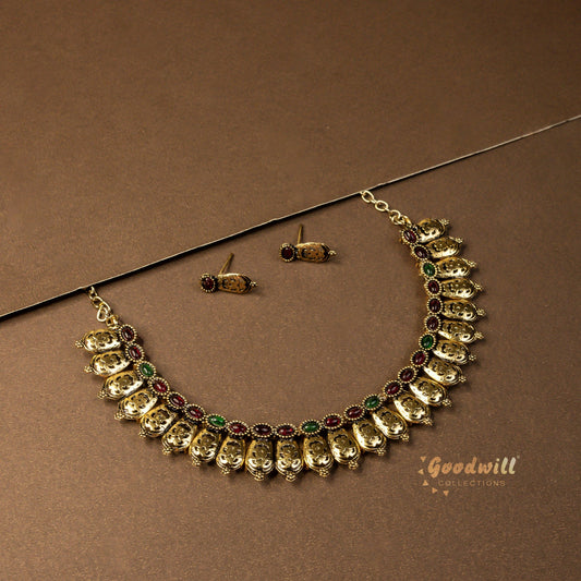 GOLD BUDGET FRIENDLY ONAM NECKLACE SET