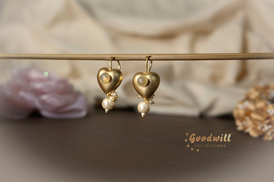 HEART SHAPED DROP STATEMENT EARRINGS